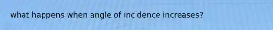 what happens when angle of incidence increases?