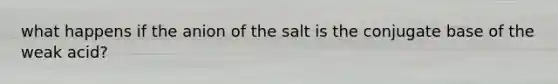 what happens if the anion of the salt is the conjugate base of the weak acid?