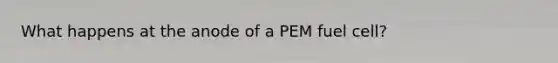 What happens at the anode of a PEM fuel cell?