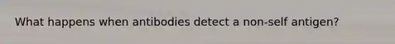 What happens when antibodies detect a non-self antigen?