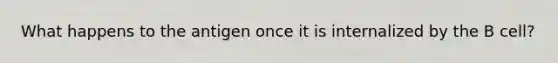 What happens to the antigen once it is internalized by the B cell?