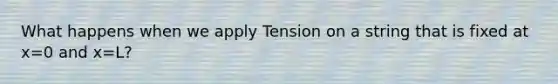 What happens when we apply Tension on a string that is fixed at x=0 and x=L?