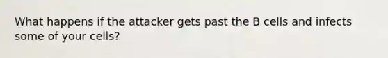 What happens if the attacker gets past the B cells and infects some of your cells?