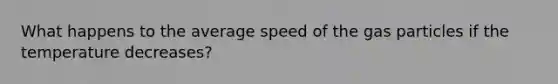 What happens to the average speed of the gas particles if the temperature decreases?