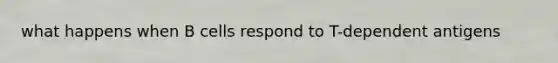 what happens when B cells respond to T-dependent antigens