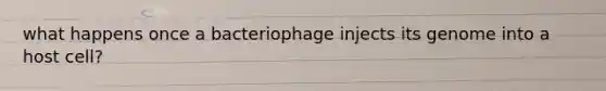 what happens once a bacteriophage injects its genome into a host cell?