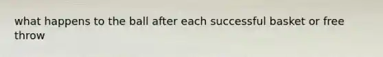 what happens to the ball after each successful basket or free throw