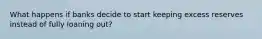 What happens if banks decide to start keeping excess reserves instead of fully loaning out?