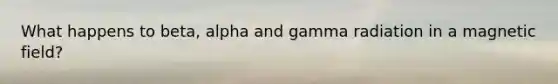 What happens to beta, alpha and gamma radiation in a magnetic field?