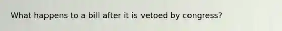 What happens to a bill after it is vetoed by congress?