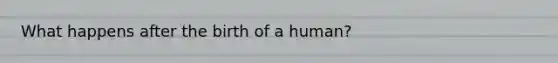 What happens after the birth of a human?