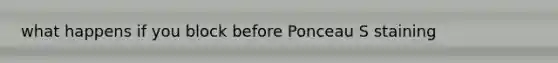 what happens if you block before Ponceau S staining