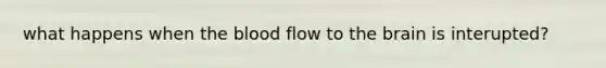 what happens when the blood flow to the brain is interupted?