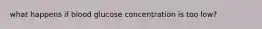 what happens if blood glucose concentration is too low?