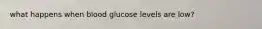 what happens when blood glucose levels are low?