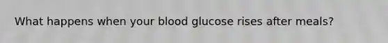 What happens when your blood glucose rises after meals?