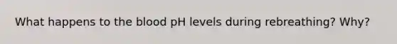 What happens to the blood pH levels during rebreathing? Why?