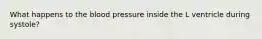 What happens to the blood pressure inside the L ventricle during systole?