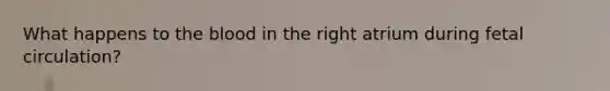 What happens to the blood in the right atrium during fetal circulation?
