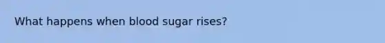 What happens when blood sugar rises?