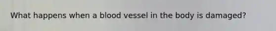 What happens when a blood vessel in the body is damaged?