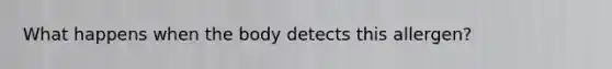 What happens when the body detects this allergen?