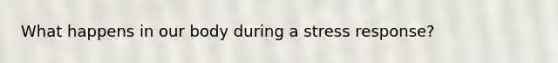 What happens in our body during a stress response?