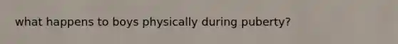 what happens to boys physically during puberty?