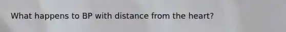 What happens to BP with distance from the heart?