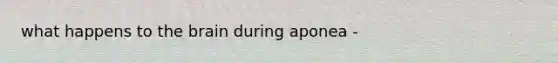 what happens to the brain during aponea -
