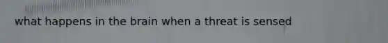 what happens in <a href='https://www.questionai.com/knowledge/kLMtJeqKp6-the-brain' class='anchor-knowledge'>the brain</a> when a threat is sensed