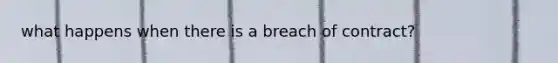 what happens when there is a breach of contract?