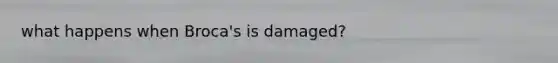 what happens when Broca's is damaged?