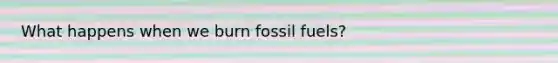 What happens when we burn fossil fuels?