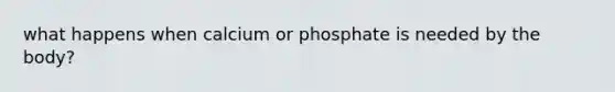 what happens when calcium or phosphate is needed by the body?