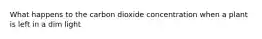 What happens to the carbon dioxide concentration when a plant is left in a dim light