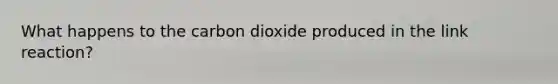 What happens to the carbon dioxide produced in the link reaction?