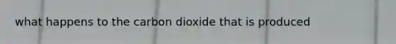 what happens to the carbon dioxide that is produced