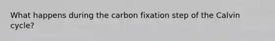 What happens during the carbon fixation step of the Calvin cycle?