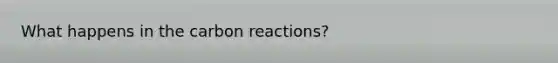 What happens in the carbon reactions?