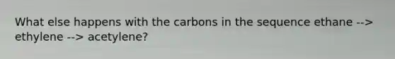 What else happens with the carbons in the sequence ethane --> ethylene --> acetylene?