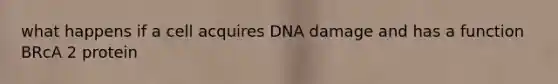 what happens if a cell acquires DNA damage and has a function BRcA 2 protein