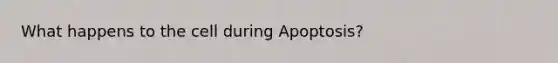 What happens to the cell during Apoptosis?