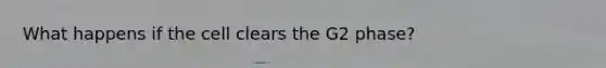 What happens if the cell clears the G2 phase?