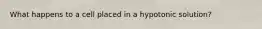 What happens to a cell placed in a hypotonic solution?