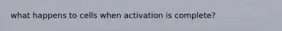 what happens to cells when activation is complete?