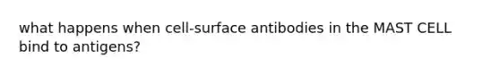 what happens when cell-surface antibodies in the MAST CELL bind to antigens?