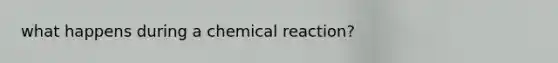 what happens during a chemical reaction?