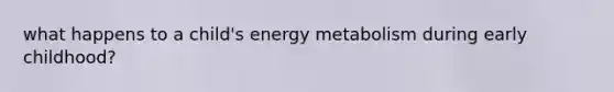 what happens to a child's energy metabolism during early childhood?