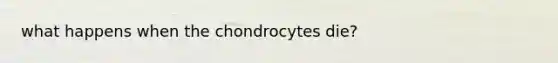 what happens when the chondrocytes die?